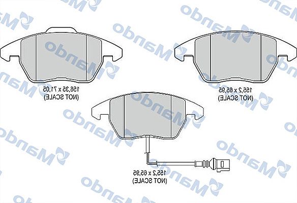 Комплект тормозных колодок, дисковый тормоз MANDO MBF015187