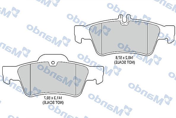 Комплект тормозных колодок, дисковый тормоз MANDO MBF015189
