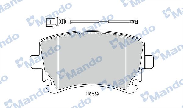 Комплект тормозных колодок, дисковый тормоз MANDO MBF015195