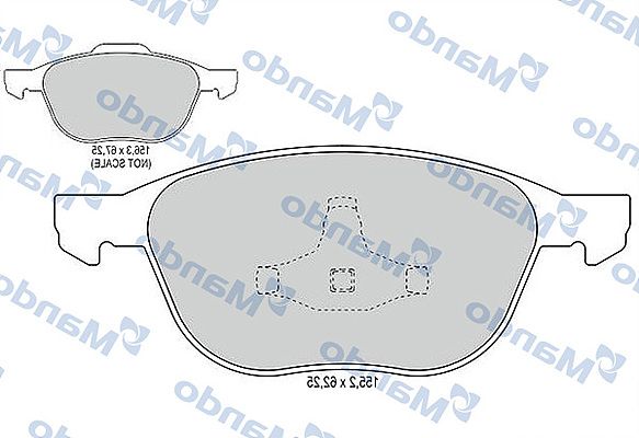 Комплект тормозных колодок, дисковый тормоз MANDO MBF015199