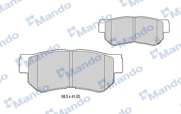 Комплект тормозных колодок, дисковый тормоз MANDO MBF015202