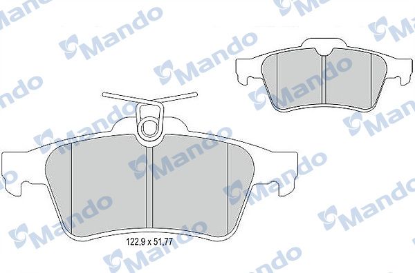 Комплект тормозных колодок, дисковый тормоз MANDO MBF015203
