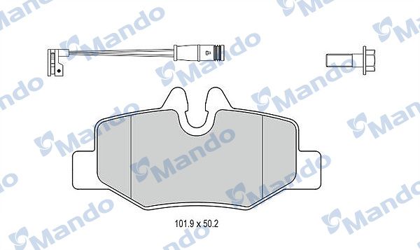 Комплект тормозных колодок, дисковый тормоз MANDO MBF015209