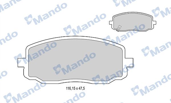 Комплект тормозных колодок, дисковый тормоз MANDO MBF015216