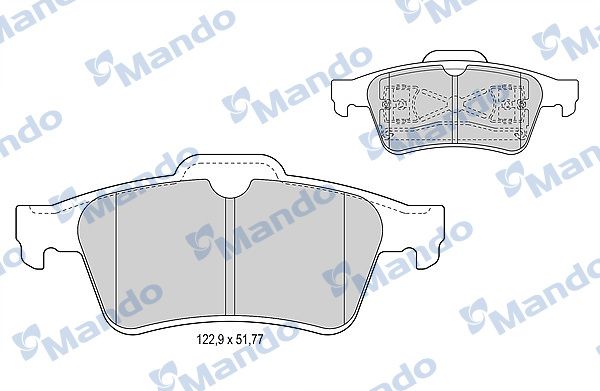Комплект тормозных колодок, дисковый тормоз MANDO MBF015221
