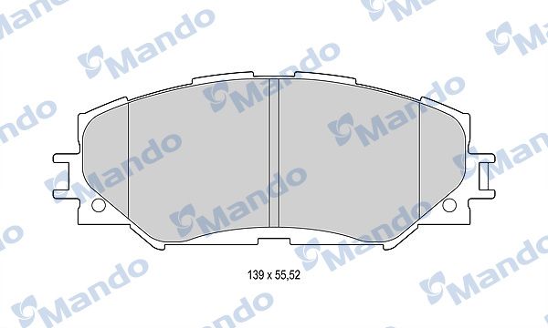 Комплект тормозных колодок, дисковый тормоз MANDO MBF015222