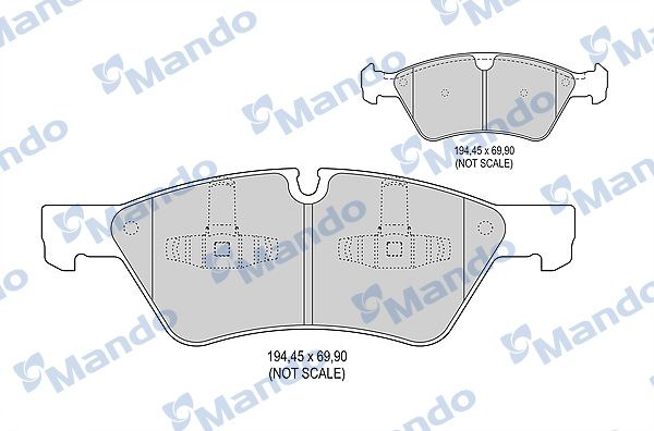 Комплект тормозных колодок, дисковый тормоз MANDO MBF015224