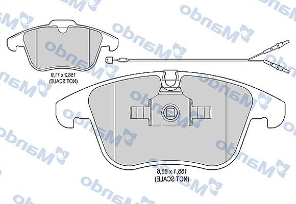 Комплект тормозных колодок, дисковый тормоз MANDO MBF015226