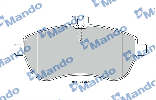 Комплект тормозных колодок, дисковый тормоз MANDO MBF015233