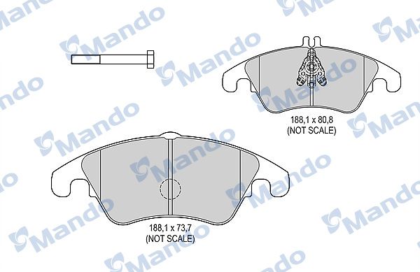 Комплект тормозных колодок, дисковый тормоз MANDO MBF015244