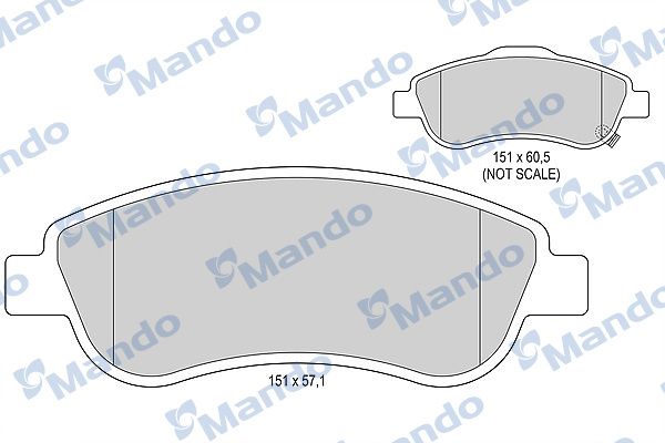 Комплект тормозных колодок, дисковый тормоз MANDO MBF015249