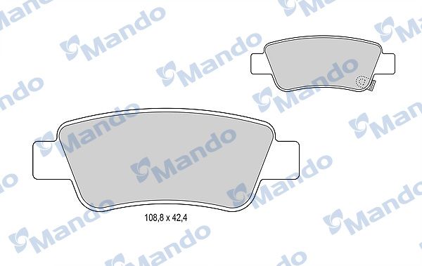 Комплект тормозных колодок, дисковый тормоз MANDO MBF015250