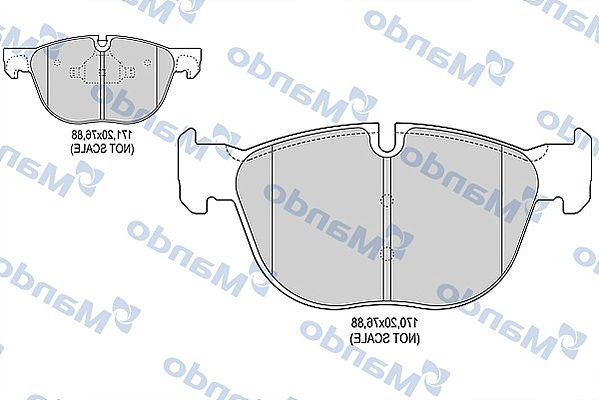 Комплект тормозных колодок, дисковый тормоз MANDO MBF015256