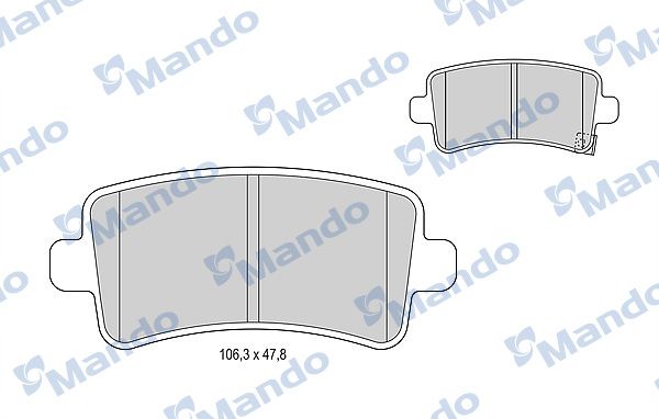 Комплект тормозных колодок, дисковый тормоз MANDO MBF015258