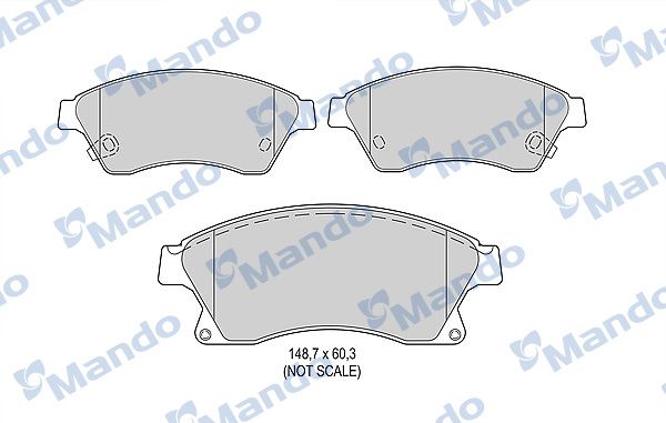 Комплект тормозных колодок, дисковый тормоз MANDO MBF015259
