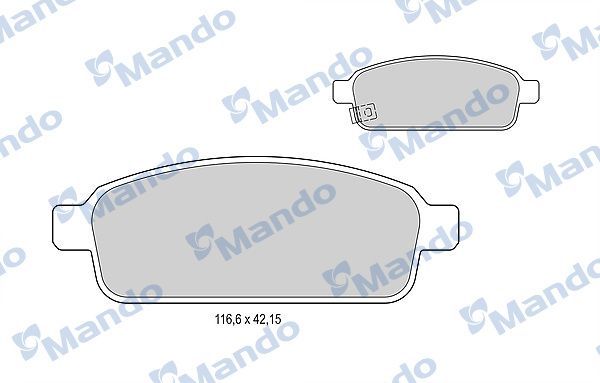Комплект тормозных колодок, дисковый тормоз MANDO MBF015260