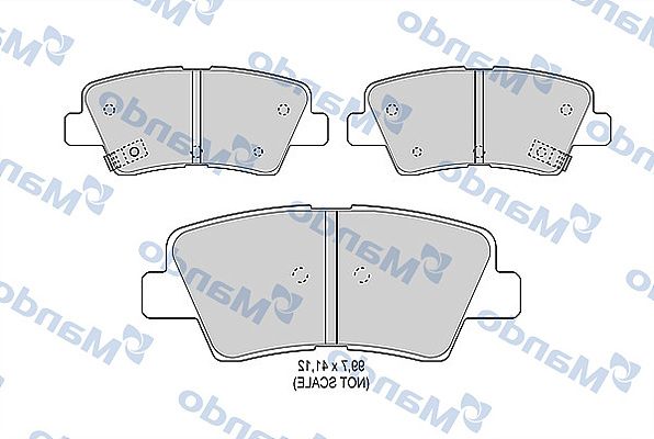 Комплект тормозных колодок, дисковый тормоз MANDO MBF015263