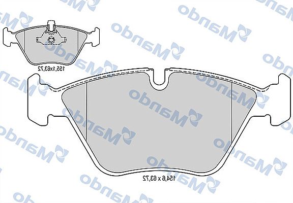 Комплект тормозных колодок, дисковый тормоз MANDO MBF015265