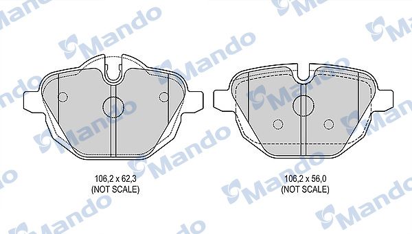 Комплект тормозных колодок, дисковый тормоз MANDO MBF015266