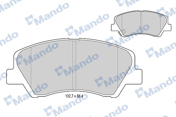 Комплект тормозных колодок, дисковый тормоз MANDO MBF015271