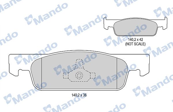 Комплект тормозных колодок, дисковый тормоз MANDO MBF015282