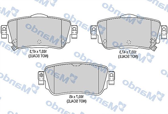 Комплект тормозных колодок, дисковый тормоз MANDO MBF015290