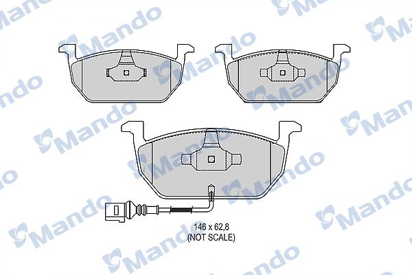 Комплект тормозных колодок, дисковый тормоз MANDO MBF015291