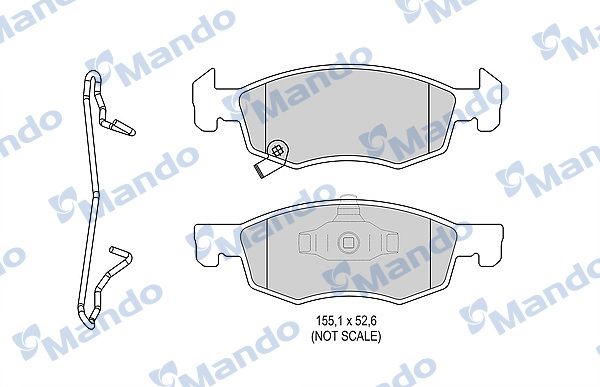 Комплект тормозных колодок, дисковый тормоз MANDO MBF015296