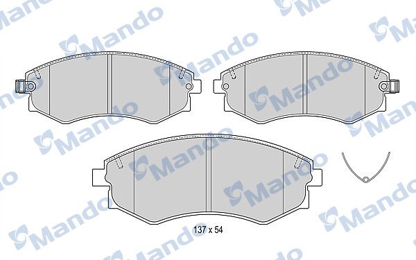 Комплект тормозных колодок, дисковый тормоз MANDO MBF015307