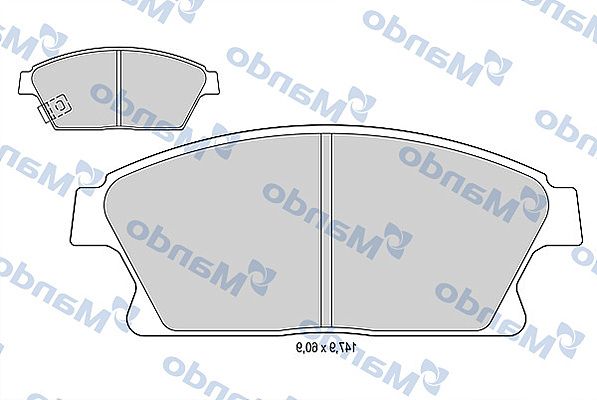 Комплект тормозных колодок, дисковый тормоз MANDO MBF015334