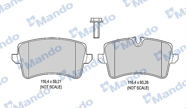 Комплект тормозных колодок, дисковый тормоз MANDO MBF015384
