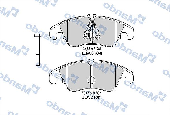 Комплект тормозных колодок, дисковый тормоз MANDO MBF015388