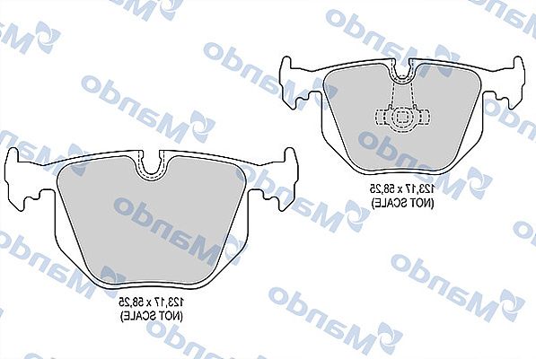 Комплект тормозных колодок, дисковый тормоз MANDO MBF015407