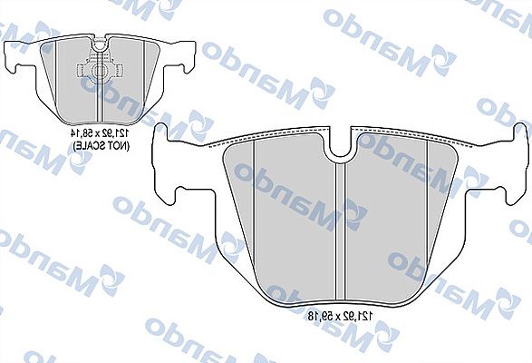 Комплект тормозных колодок, дисковый тормоз MANDO MBF015416