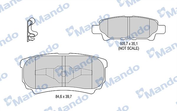 Комплект тормозных колодок, дисковый тормоз MANDO MBF015449