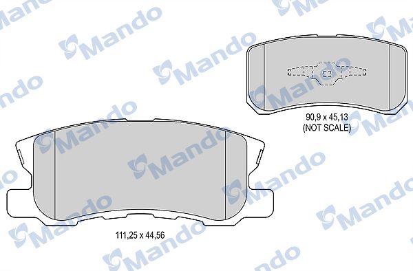 Комплект тормозных колодок, дисковый тормоз MANDO MBF015452