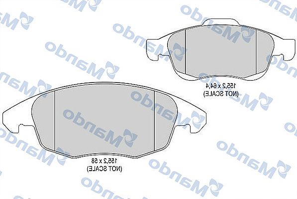 Комплект тормозных колодок, дисковый тормоз MANDO MBF015509