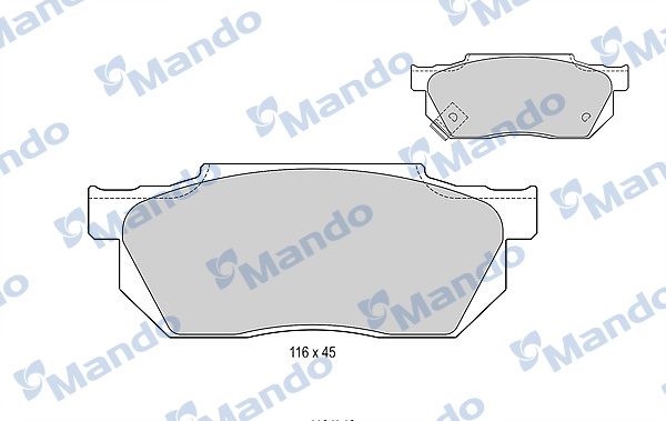 Комплект тормозных колодок, дисковый тормоз MANDO MBF015530