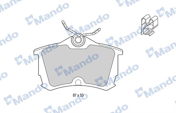 Комплект тормозных колодок, дисковый тормоз MANDO MBF015539
