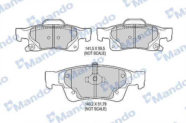 Комплект тормозных колодок, дисковый тормоз MANDO MBF015582