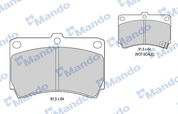 Комплект тормозных колодок, дисковый тормоз MANDO MBF015586