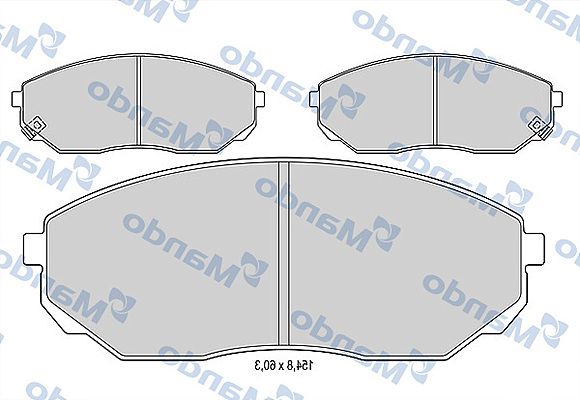 Комплект тормозных колодок, дисковый тормоз MANDO MBF015587