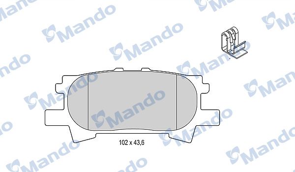 Комплект тормозных колодок, дисковый тормоз MANDO MBF015613