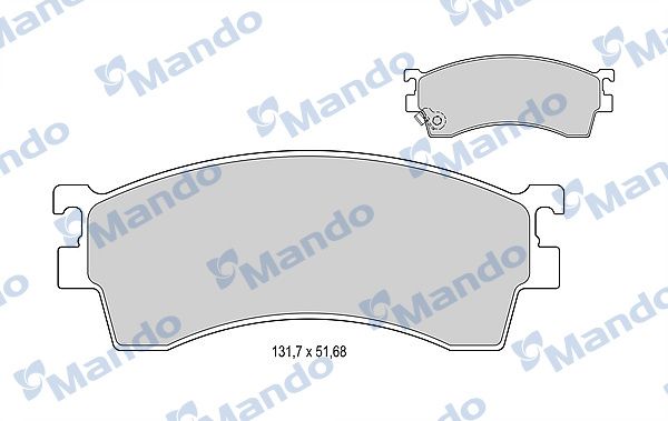 Комплект тормозных колодок, дисковый тормоз MANDO MBF015624