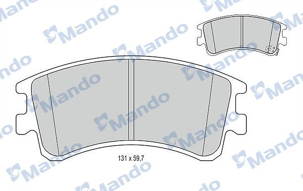 Комплект тормозных колодок, дисковый тормоз MANDO MBF015637