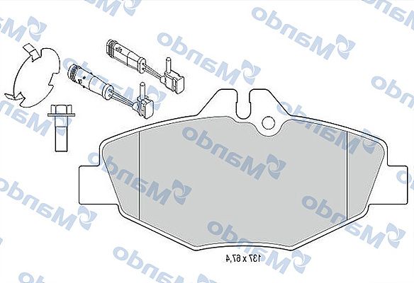 Комплект тормозных колодок, дисковый тормоз MANDO MBF015667
