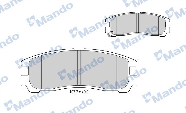 Комплект тормозных колодок, дисковый тормоз MANDO MBF015707