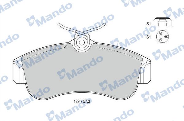 Комплект тормозных колодок, дисковый тормоз MANDO MBF015726