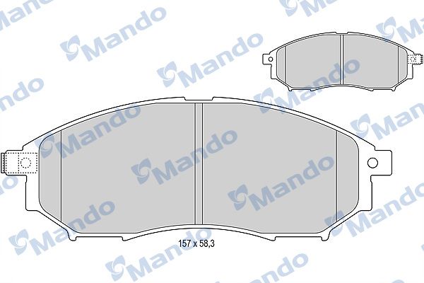 Комплект тормозных колодок, дисковый тормоз MANDO MBF015745