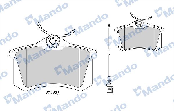 Комплект тормозных колодок, дисковый тормоз MANDO MBF015810